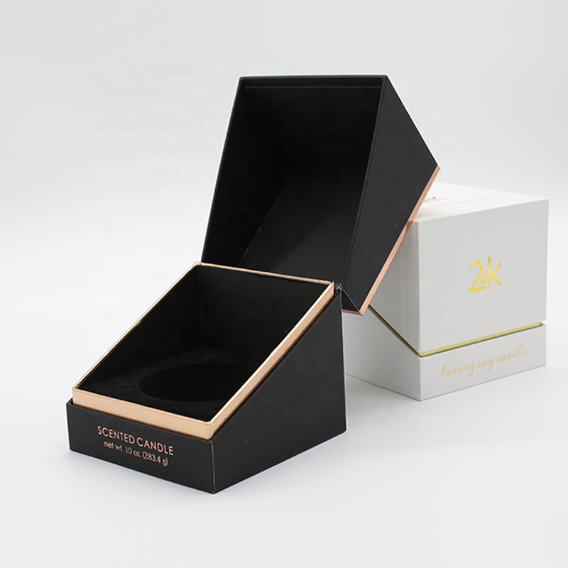 Simple Rigid Candle Gift Packaging Box With Gold Foil LOGO