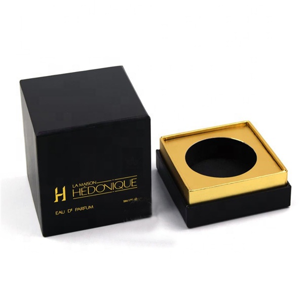 Custom Black 2 Piece Candle Gift Paper Box With Lid