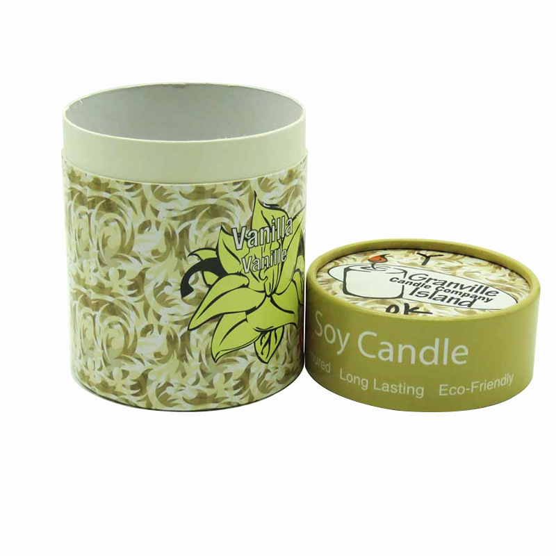 Green Cylinder Vanilla Candle Packaging Boxes Manufacturers