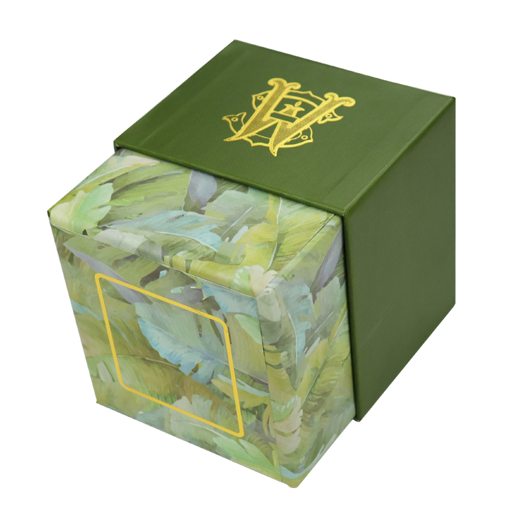 Gold Foil Green Candle Drawer Candle Jar Boxes Supplier