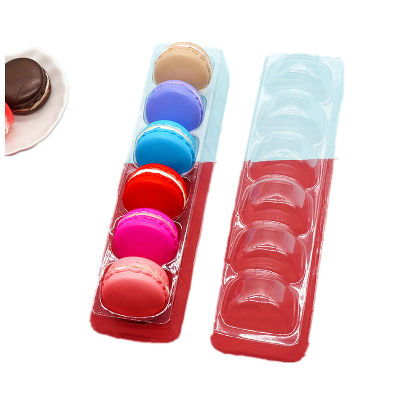 Transparent Macaron Boxes for 6pcs with Clear Display Tray