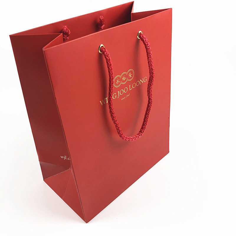 Wholesale Red Matte Lamination Shopping Gift Bag